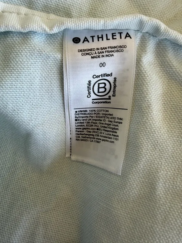 Athleta Beach Bag Gym Bag Tote Bag Blue Ombre Canvas Shopping Bag - Image 4