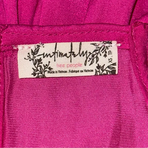 Free People Women’s XS Fuchsia Pink Want Your Love Ruffled Hems Tie Back Dress - Image 7