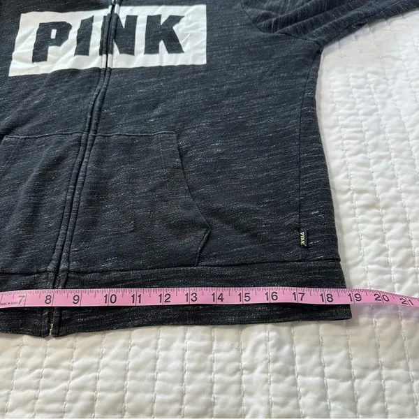 PINK Victoria's Secret Charcoal Hoodie with Logo - Image 6