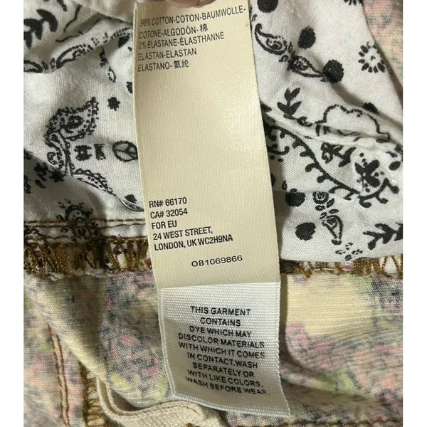 Free People We The Free Women Size 26 Sun Chaser Floral High Rise Corduroy Pants - Image 12
