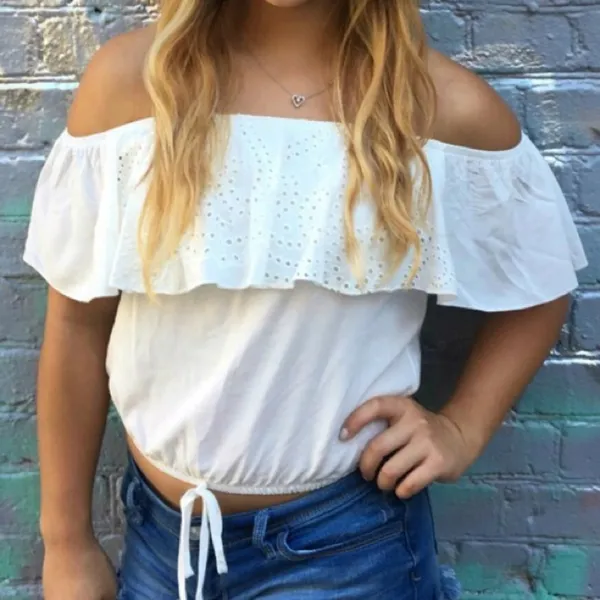 White Off the Shoulder Top - Image 3