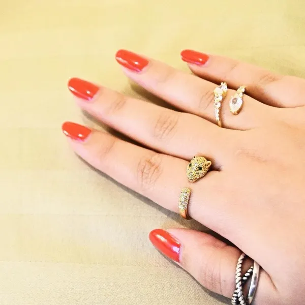Gold Crystal Bypass Ring - Image 6