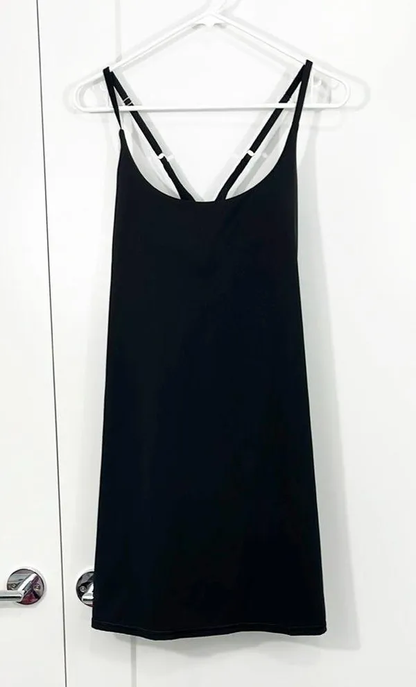 Amazon IUGA XL Black Athletic Workout Dress with Built-In Shorts and Bra, Pockets - Image 3