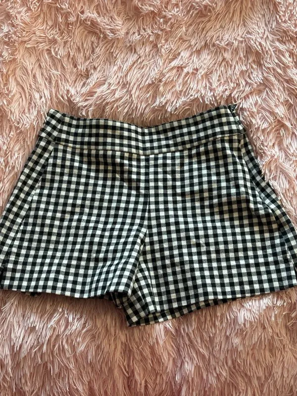 GAP Classic Gingham Flat-Front High Rise Side-Zip Shorts Size 00 Petite - Image 2