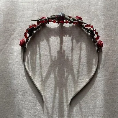 Gothic•Handmade Tiara•Thorns and Roses •Day Of The Dead - Image 3