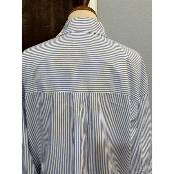 Abercrombie & Fitch Womens Oversized Shirt M Striped Button Down Blue White - Image 11