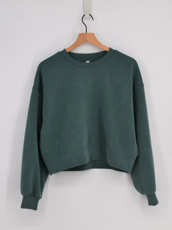 Lululemon Perfectly Oversized Cropped Crew Softstreme Sweatshirt Green Blue 6 - Image 2