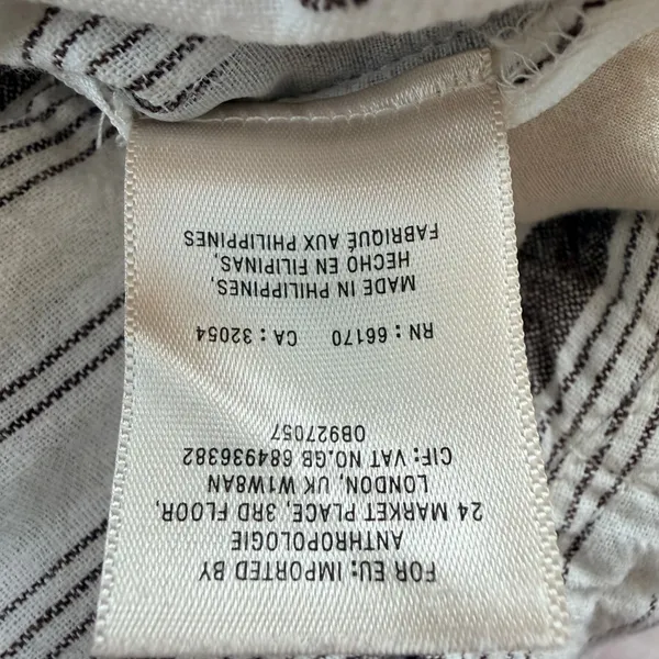 Anthropologie Chiara Corseted Wide Leg Pants Brown Motif Size 0 Linen Cotton - Image 5