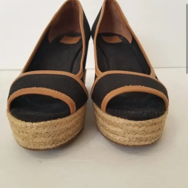 Tory Burch‎ Majorca Espadrilles Peep Toe Wedge- Size 8.5 - Image 5