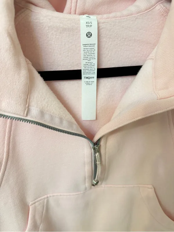 RARE Lululemon Scuba Oversized Half-Zip Hoodie Strawberry Milkshake XS/S NWOT - Image 3
