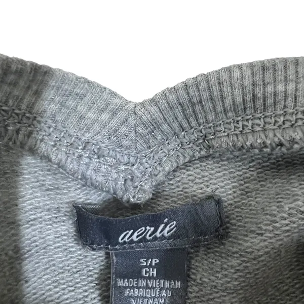 Aerie Crisscross V-Back Heathered Sweatshirt Grey Balletcore Long Sleeve Size S - Image 5