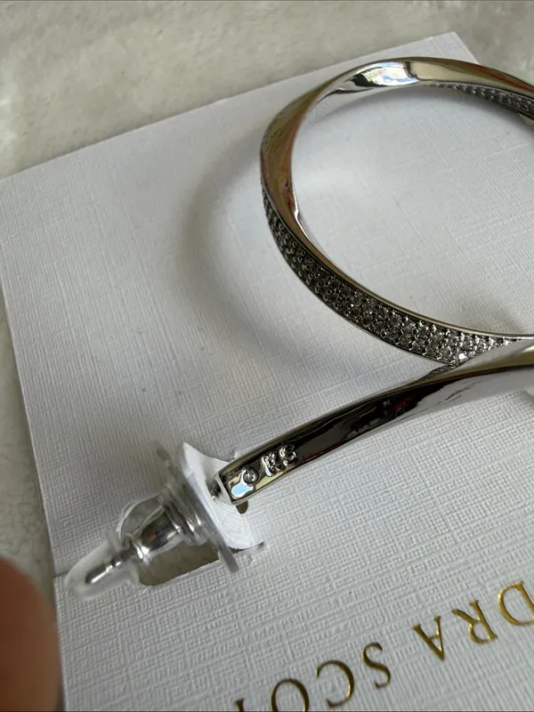 Kendra Scott Ella Pavé Twist Hoop Earrings - Image 4