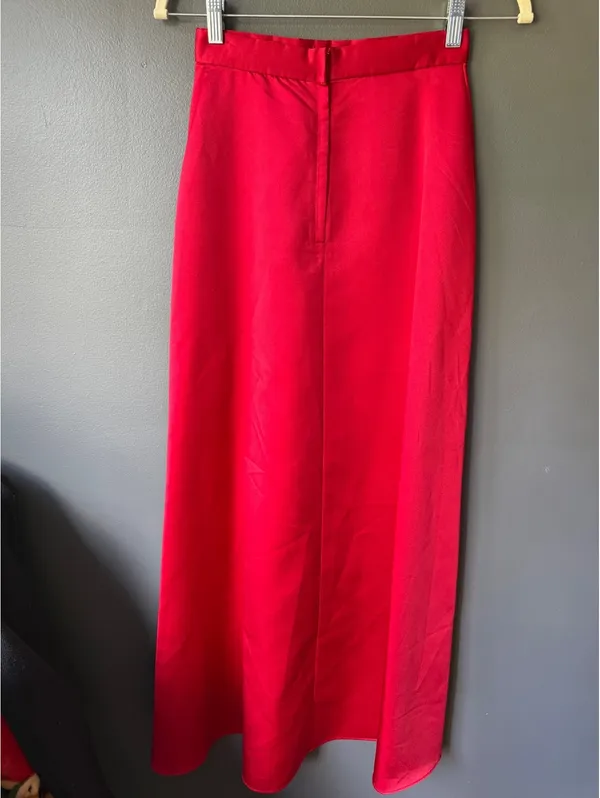 Urban Girl Nites Red Satin Maxi Skirt - Image 2