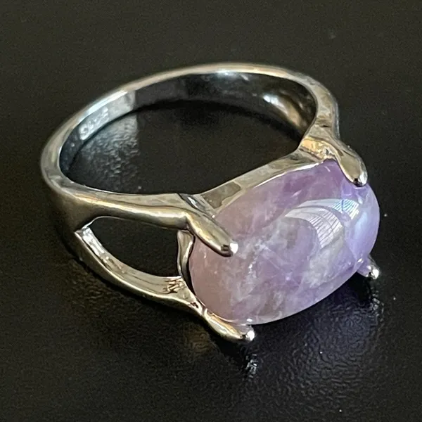 Purple amethyst S925 silver ring size 8 - Image 3