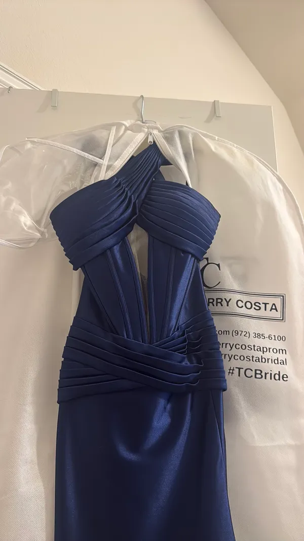 Navy Blue Prom Sherri Hill Dress 00 - Image 4