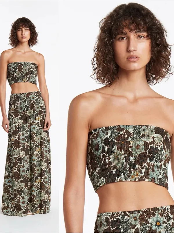 SIR the Label | Constantine Ruched Crop Green - Image 2