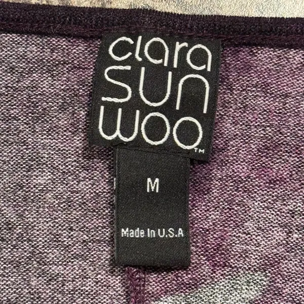 Clara Sun Woo Sweater Boxy Oversized Dolman Abstract Art To Wear Travel Purple M - Image 4