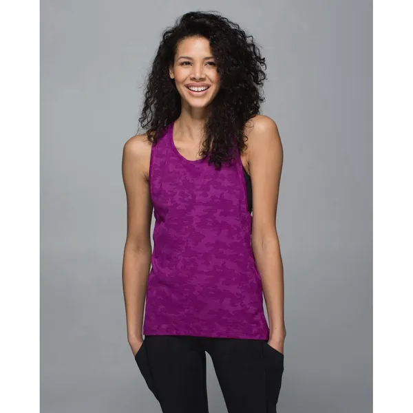 Lululemon Womens Run For Days Tank Top Size 4 Regal Plum Purple Mesh Athleisure - Image 3