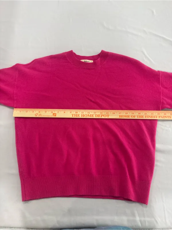 Madewell (Re)sponsible Cashmere Oversized Crewneck Sweater‎ pink Sz Large Medium - Image 4