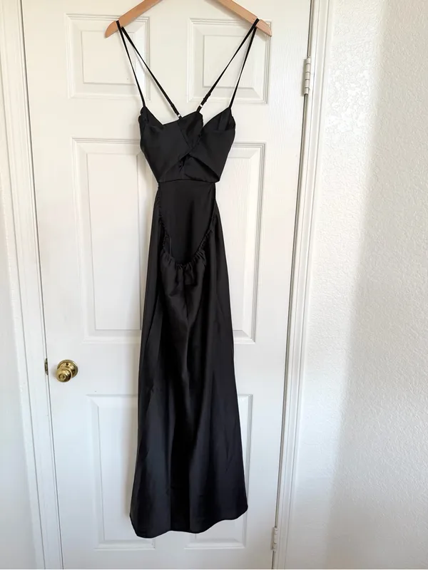 Mable Black Cutout Open Back Maxi Dress Size L Size L - Image 4