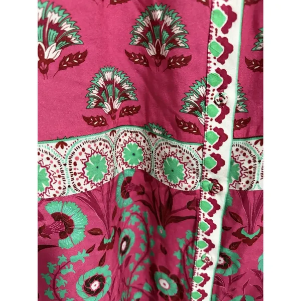 Celina‎ Moon Rose Abstract Block Print Long Sleeve Dress Women's Size Small - Image 11