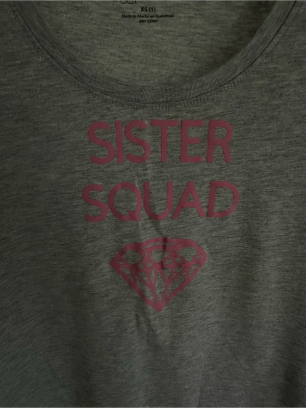 No Boundaries Sister Squad Gray Crewneck Cotton Tee XS - Image 4