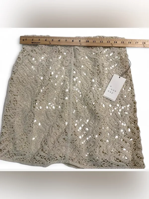 a new day Beige Crochet Mini Skirt and Tank Set - Image 5