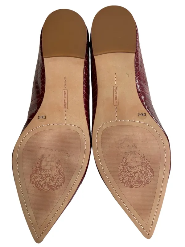EUC Vince Camuto Leather Pointed Toe Flats Burgundy Size 12 - Image 7