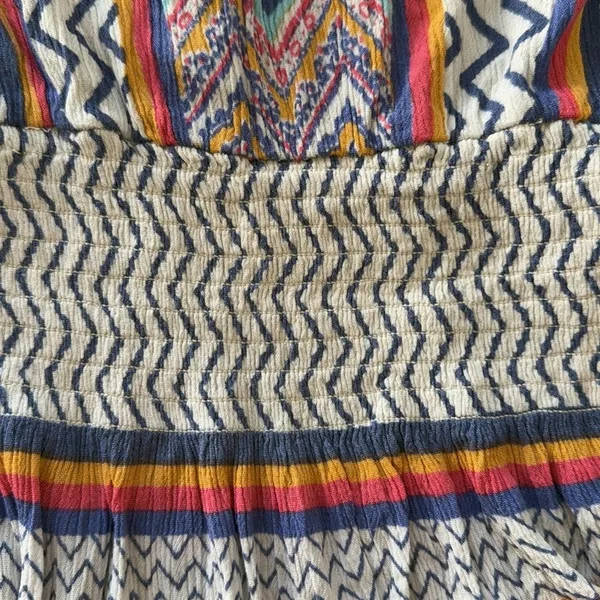 LULUMARI MULTICOLOR GEOMETRIC LONG SLEEVE COLD SHOULDER SWIM COVERUP - Image 10