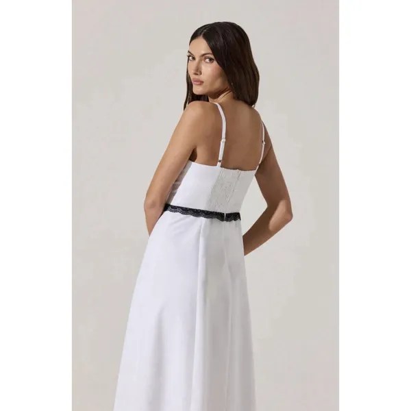 ASTR The Label‎ Lace Contrast Bustier Dress White Black M Medium Midi Cocktail - Image 2