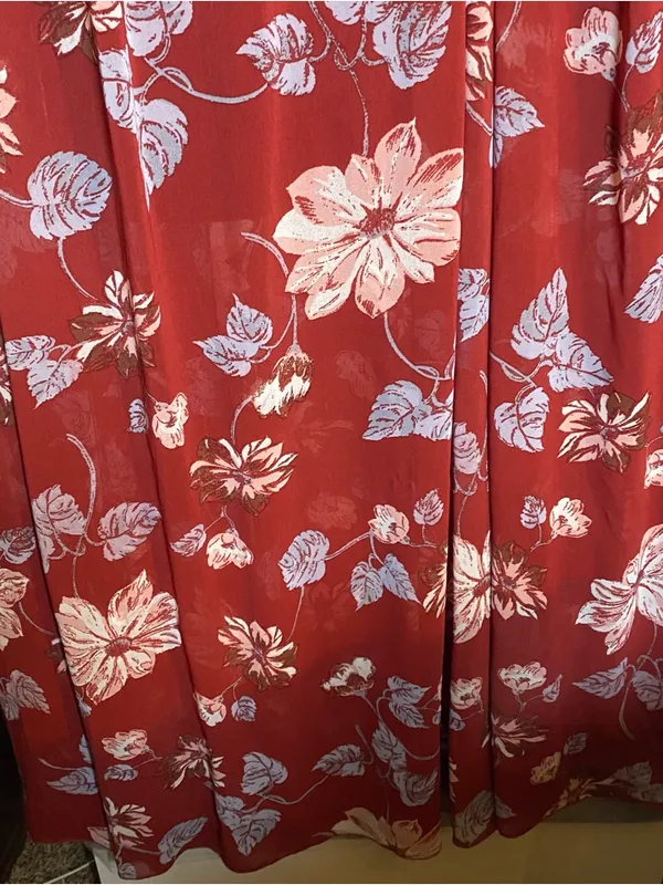 Free People Maxi‎ milkmaid Dress Medium Red Floral Fairy Whimsical Dress Boho - Image 4