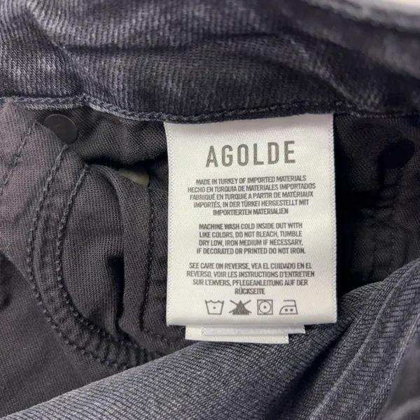 AGOLDE Jeans Womens 31 Gray Charcoal Wash High Rise Straight Stretch Denim - Image 11