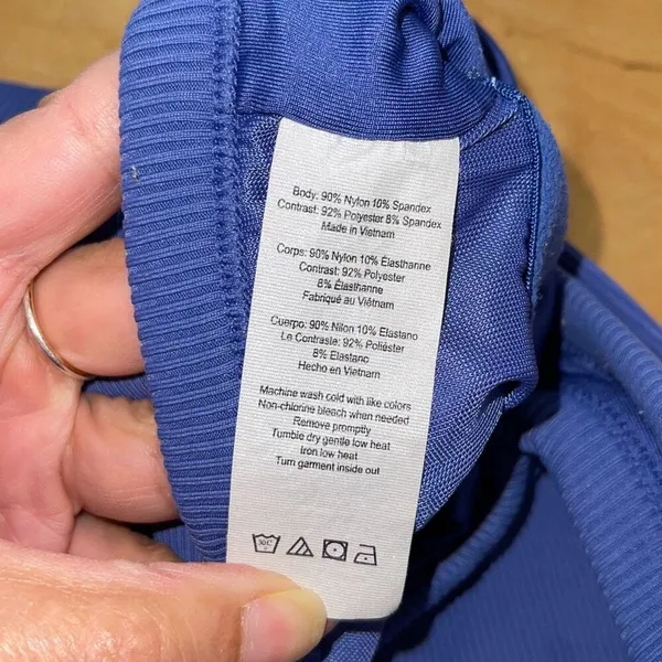 Alo Yoga Womens Rib Racerback Sleeveless Support Tank Top Smoke Cobalt Blue Size - Image 6