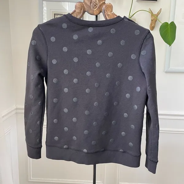 Kate Spade Steal The Spotlight Black Glitter Dot Bow Sweatshirt $178 S - Image 5
