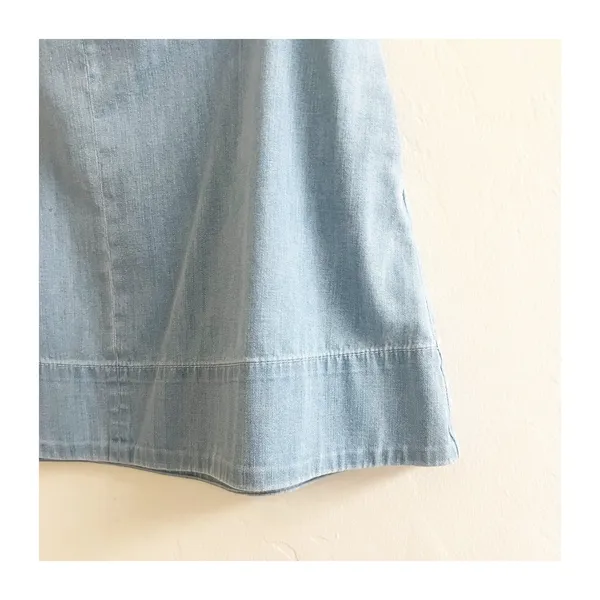 Banana Republic Mini Skirt Womens Petite 8 Blue Denim Light Wash Normcore Y2K - Image 4