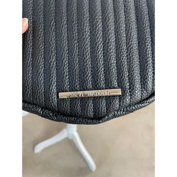 Women's Steve Madden Black Silver Chain Crossbody Bag One Size - Image 2