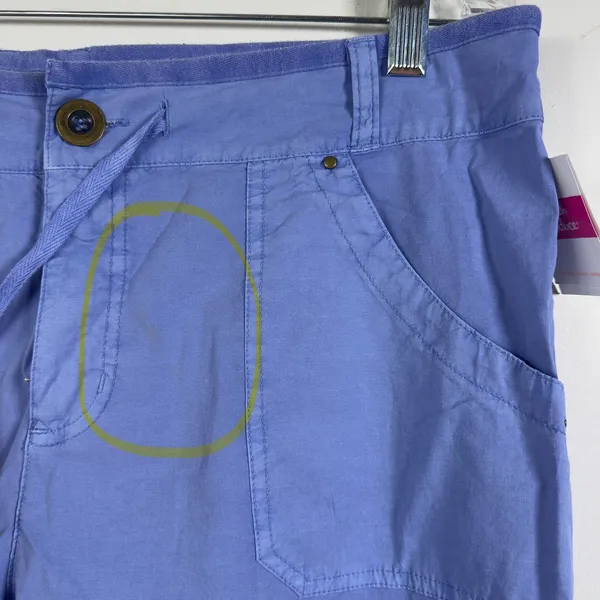 Fresh Produce Safari Pedal Capri Pants Blue Stretch Broadcloth Large - Image 6