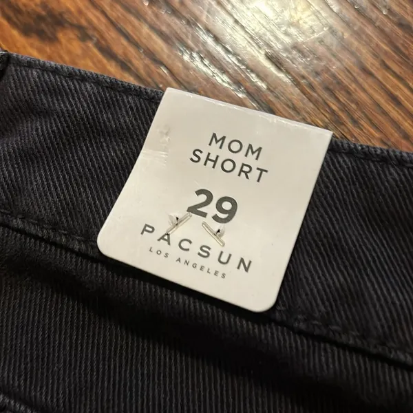 Pacsun Black Denim High Waisted Mom Short - Image 4