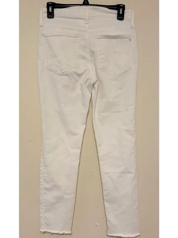 Madewell White Denim 9" Mid-Rise Skinny Capri Crop Jeans Button Fly 27 Waist - Image 3