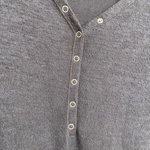 Abercrombie & Fitch Women’s Large Soft Cozy Navy Blue Button Down Bodysuit - Image 3