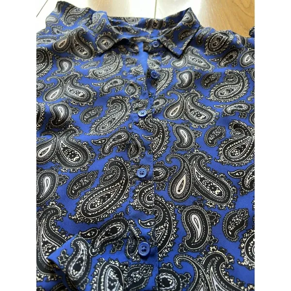 Banana Republic Dress Women Sz 2 Floral Fit & Flare Paisley Cottagecore‎ Peasant - Image 9