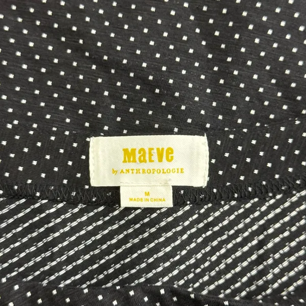 Anthropologie Maeve One Shoulder Top Black White Polka Dot Size Medium - Image 3