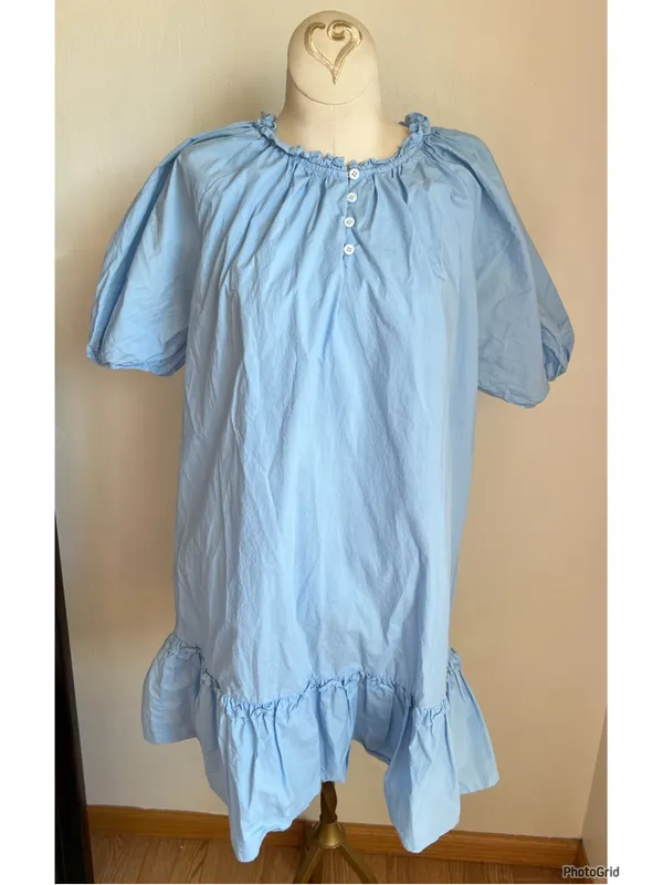 Tuckernuck Hyancinth House Gwyn Blue Puff Sleeve Dress Small - Image 2
