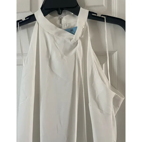 CeCe tie at neck Women's Dress, Sleeveless, White, $35 Size M, B52 - Image 3