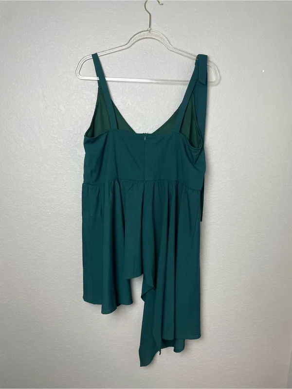 Bnwt! Joyfolie Michelle Assymetrical Textured Deep Teal Sleeveless Tank Top Sz L - Image 7