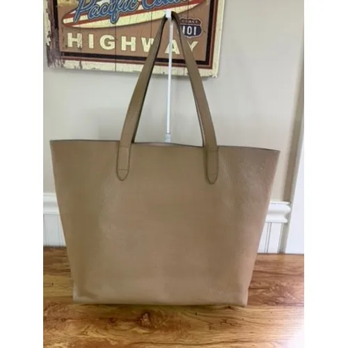 Cuyana Classic Structured Leather Tote Bag Cappuccino Tan OS - Image 2