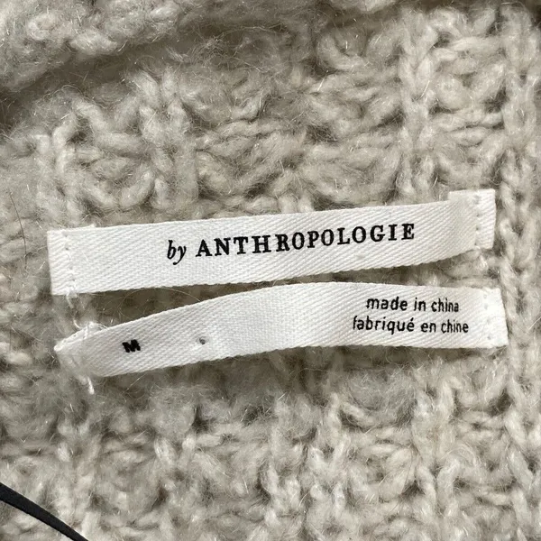 Anthropologie‎ Open Knit Cardigan Waffle Knit Cozy Layering Neutral Size M - Image 2
