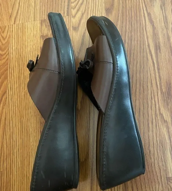 Montego Bay Club Wedge Slip On Slides Size 10 Color Brown - Image 3