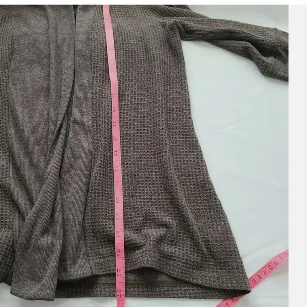 Carolyn Taylor Open Front‎ Cardigan Sweater Waffle Knit Women's Size Large - Image 6