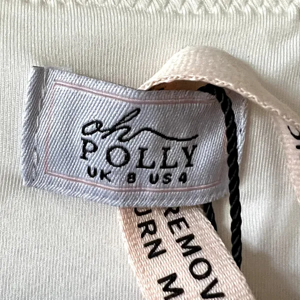 Oh Polly Alsace Embellished Square Neck Mini White size 4 New - Image 7